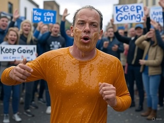 A runner near the finish line
