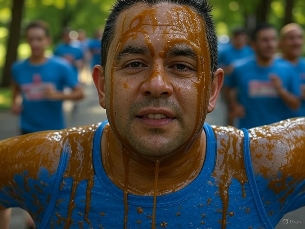 A victorious runner