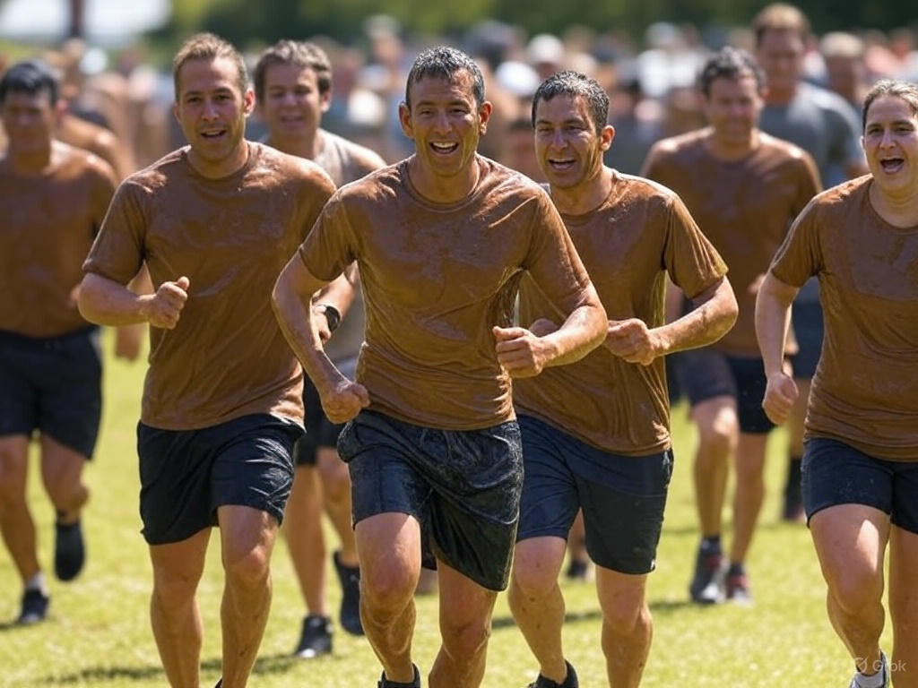 A group of runners
