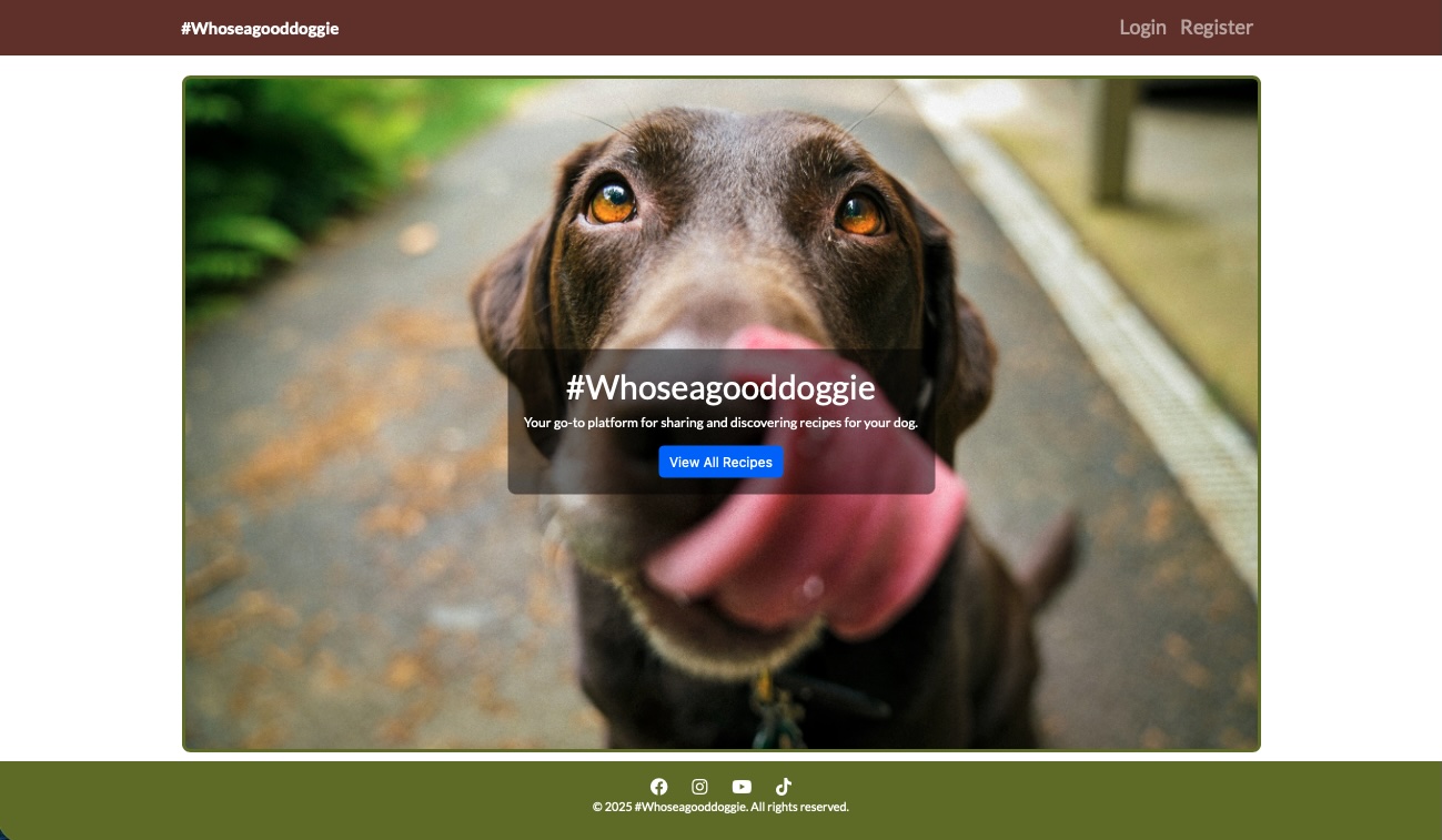 A screenshot of a dog with a speech bubble saying 'Who's a good doggie?'