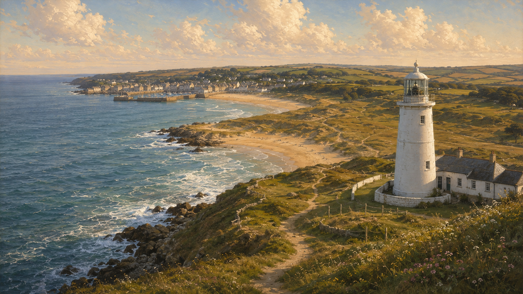 South West Coast Path cliffs and turquoise sea